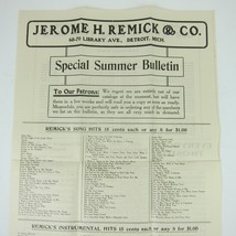 Sheet Music Jerome H. Remick &amp; Co Advertising Summer Bulletin Antique 1912 RARE - £7.98 GBP