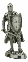 Medieval Crusader Swordsman Knight Statue 7.5&quot;Tall Suit of Armor Heavy Infantry - £24.76 GBP