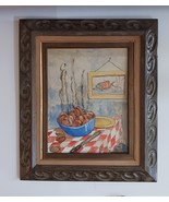 Fewmets in a Blue Bowl Watercolor by I. L. Glutz - £369.40 GBP