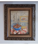 Fewmets in a Blue Bowl Watercolor by I. L. Glutz - $8,751.64 MXN