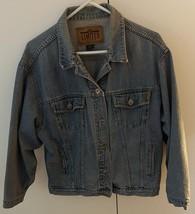 Vintage Limited Jeans Women&#39;s Denim Jacket | Cool Flower Skull on Back | Size 14 - £62.50 GBP
