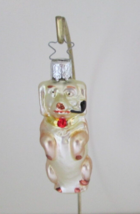 Vtg 4&quot; INGE-GLAS W. Germany &quot;Dog w/Pipe&quot; Silver Star Crown Blown Glass Ornament - £9.43 GBP