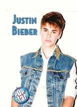 Justin Bieber teen magazine pinup clipping jean jacket looking tough Pop... - $3.50