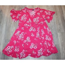 Torrid Mini Studio Knit Faux Wrap Dress Pleated Accents Short Sleeve size 2 Plus - £31.41 GBP