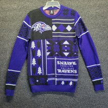 Baltimore Ravens Patches Men&#39;s Sz S Ugly Christmas Sweater NFL Crew Neck... - $25.16