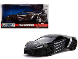 Lykan Hypersport Matt Black Black Panther Theme Avengers Marvel Series 1/32 Diec - £15.36 GBP