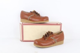 NOS Vtg 90s Streetwear Womens 7AA Chunky Leather Rope Braided Shoes Came... - $94.00