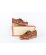 NOS Vtg 90s Streetwear Womens 7AA Chunky Leather Rope Braided Shoes Came... - $94.00