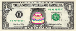 Birthday Cake On Real Dollar Bill Cash Money Collectible Novelty Bank Happy 1st - £3.59 GBP