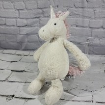 Jellycat Bashful Unicorn 12&quot; Plush White &amp; Pink Floppy Stuffed Animal Toy - £11.66 GBP