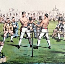 Bareknuckle Boxing Championship 1955 Currier &amp; Ives Color Plate Print DWEE35 - £15.97 GBP