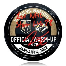 Logan Thompson Signed Vegas Golden Knights Game Used Puck 1st Start 1/4/... - £575.71 GBP