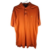 Ralph Lauren Polo Mens Shirt Orange Short Sleeve Yellow Logo Sz Medium - $21.99