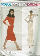 Vogue Sewing Pattern 2216 Scott Barrie Dress Misses Size 10 CUT - £9.89 GBP