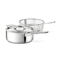 All-Clad D5 Stainless Polished 5-ply 6-qt Deep Fryer Set with Fry Basket... - $130.89