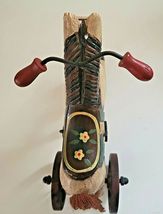 ANTIQUE VINTAGE HAND-CARVED WOODEN HORSE TRICYCLE image 4
