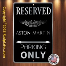 Aston Martin Parking 8&quot;x12&quot; Brushed Aluminum and translucent Classy Black sign - £15.36 GBP