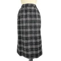 1950s Pencil Skirt Boston Originals Black Grey Tweed Plaid  6 S VTG Secr... - $158.60