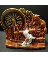 VINTAGE MCCOY PLANTER WITH SCOTTIE &amp; CAT BY SPINNING WHEEL - $18.50