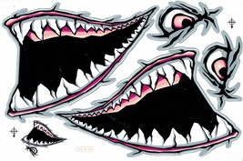 AU255 Shark Mouth Scooter Sticker Decal Racing Tuning Size 27x18 cm / 10... - $3.99