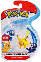 Pokemon Pikachu Battle Action Figure 2-Pack includes 2&quot; Pikachu &amp; 2&quot; Popplio - £8.68 GBP