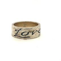 Vintage Signed Sterling JA James Avery Handmade Carved Love Hearts Band Ring 6 - £57.99 GBP