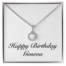 Happy Birthday Geneva - Eternal Hope Necklace Personalized Name - £47.50 GBP