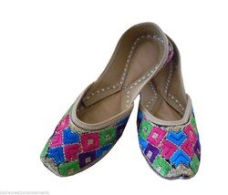 Women Shoes Indian Handmade Traditional Leather Ballet Flats Jutties US 5.5 - £34.57 GBP