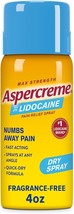 Max Strength *10/25* Pain Relief Dry Spray 4 oz. Odor Free - $14.59