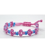 Handmade Peach Blossom knot Bracelet, Best Friend Gift, Adjustable - £9.59 GBP