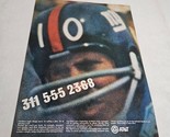 AT&amp;T Football Player NY Helmet 311 Phone Number Vintage Print Ad 1969 - £8.72 GBP