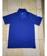 Fabletics Polo Shirt Mens Large Blue Training Day Golf Athleisure Wickin... - £20.02 GBP