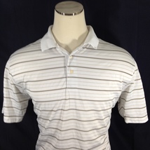 PGA Tour Golf Mens White Stripe Polo Shirt  Size XL - £7.93 GBP