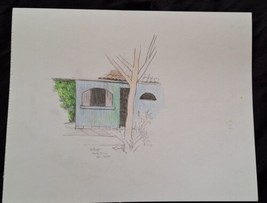 Original Signed Beverly Ellstrand 11x14&quot; Color Sketch - Villagio Costa R... - $23.00