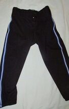 Boys sz 24-26 Teamwork baseball softball pants black blue white piping - $9.26