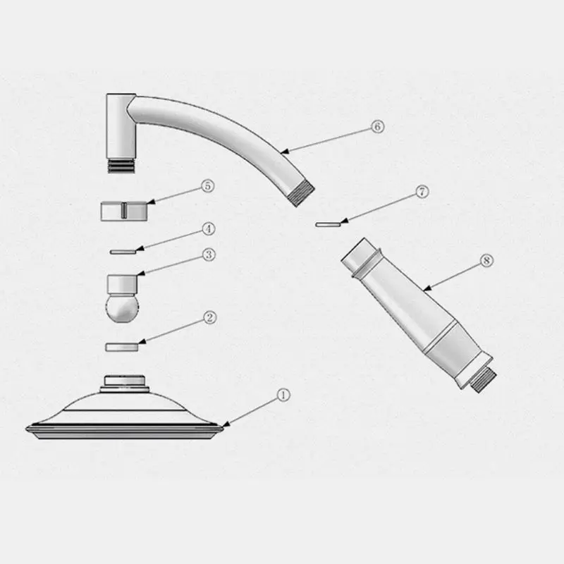 House Home Shower Head Extension Arm Arch Design Hand Hold Adjustable Ex... - £21.55 GBP