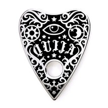 Ouija Planchette Pin 1.4&quot; Metal Enamel Black Magic Occult Gothic Witch Halloween - £6.25 GBP