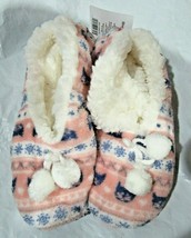 Merry Brite Ladies Sherpa Slippers Cats on Pink Select Size Below - £11.98 GBP
