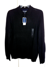 Club Room Men&#39;s Ls Pullover Black Merino Wool Blend SWEATER-S-NWD-$75-TAG Lined - £24.15 GBP