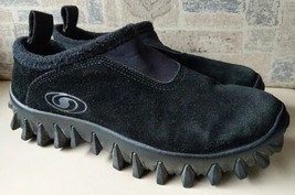 Vtg Salomon Shoes Mens 6.5 Contagrip GX Slip-On Black Suede Moc MM - £45.30 GBP