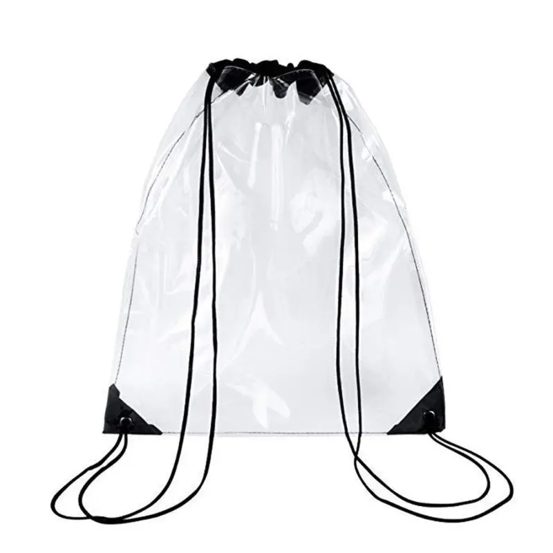 New Transparent Drawstring Backpack Cinch Sack School Tote Gym Bag Sport Pack - $62.90