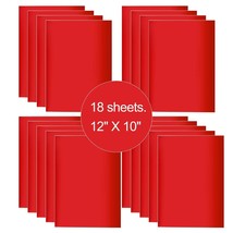 18 Sheets 12&quot;x10&quot; Red HTV Paper Iron On Heat Transfer Vinyl for T-Shirts... - $17.29
