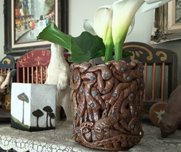 Ikebana Spotted Snake Coil Vase 2022 C Peterson * ARTIST handmade Flower Display - £183.23 GBP