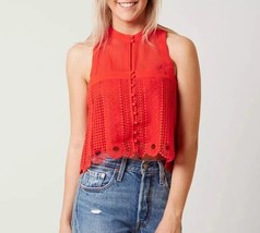 Free People Womens Tank Top Roxy Solid Red Size Xs OB651955 - £30.16 GBP