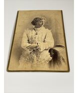 Antique Vintage Cabinet Card Photograph Young Woman Portrait Locket OOAK KG - $19.79