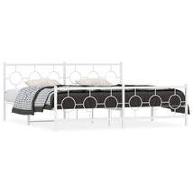 Bed Frame White Powder-Coated Steel Double Durable Bed Frame - $5,271.32 MXN
