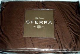 Sferra Monroe Pima Cotton 3PC King Bedskirt Choco Brown Gathered Dust Ruffle New - £49.25 GBP