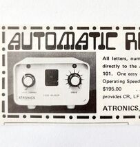1975 Atronics Automatic Readout Code Reader Advertisement Electronics C8... - $28.01 CAD