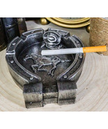 Rustic Western Wild West Smoke Lucky Horseshoe Horse Cowboy Hat Ashtray ... - $25.97 CAD