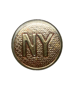 WWII, NEW YORK NATIONAL GUARD, PLASTIC COLLAR DISK, ENLISTED, GILT - $15.00